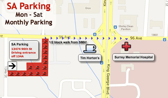 Parking in Central Surrey, BC